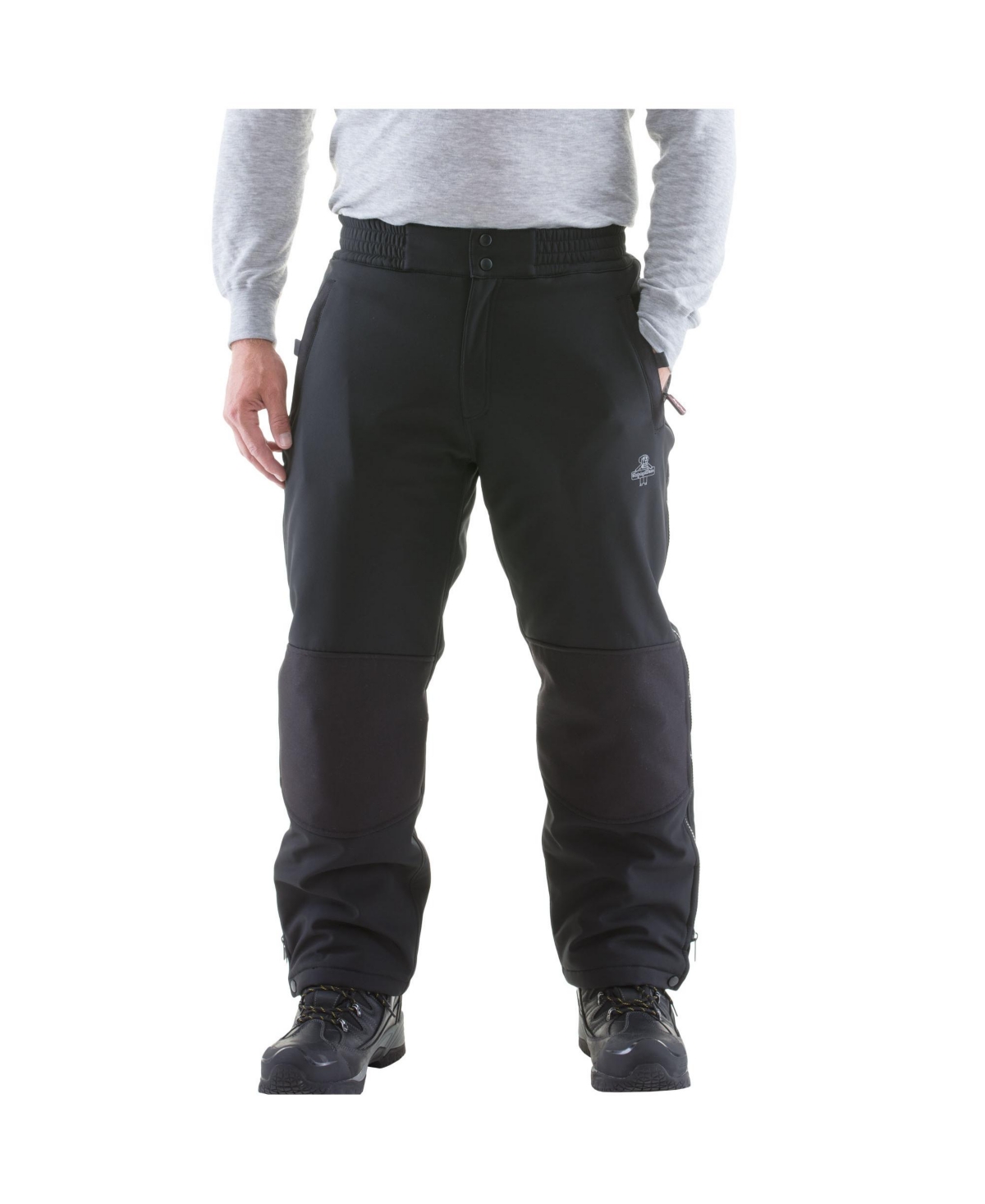 Men's Warm Water-Resistant Softshell Pants with Micro-Fleece Lining - Black