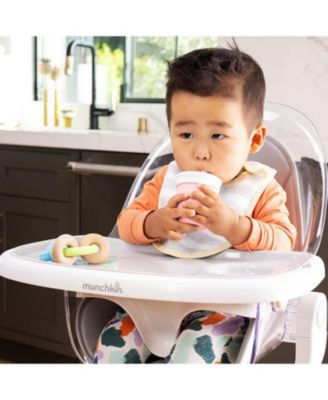 Silicone Baby Open Training Cup with Straw, 4oz, Pink