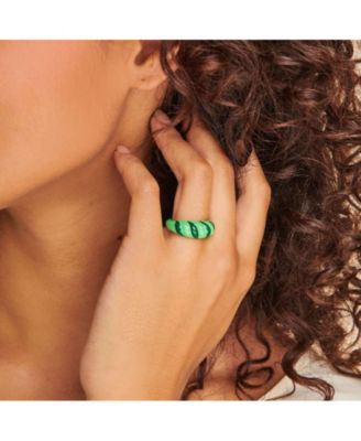 Women's Enamel Croissant Ring