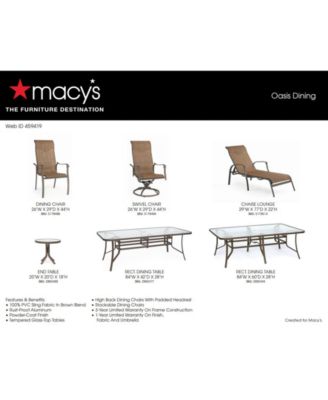 CLOSEOUT! Oasis Outdoor Aluminum 7-Pc. Dining Set (84" x 42" Dining Table and 6 Dining Chairs), Created for Macy's