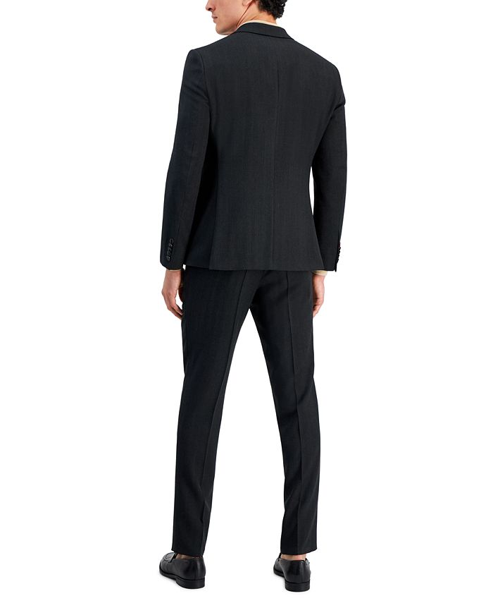 Hugo Boss Men's Modern-Fit Charcoal Herringbone Suit - Macy's