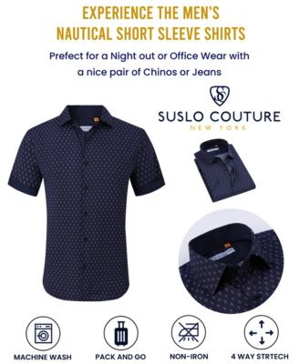 Men's Slim-Fit Geo-Print Performance Shirt