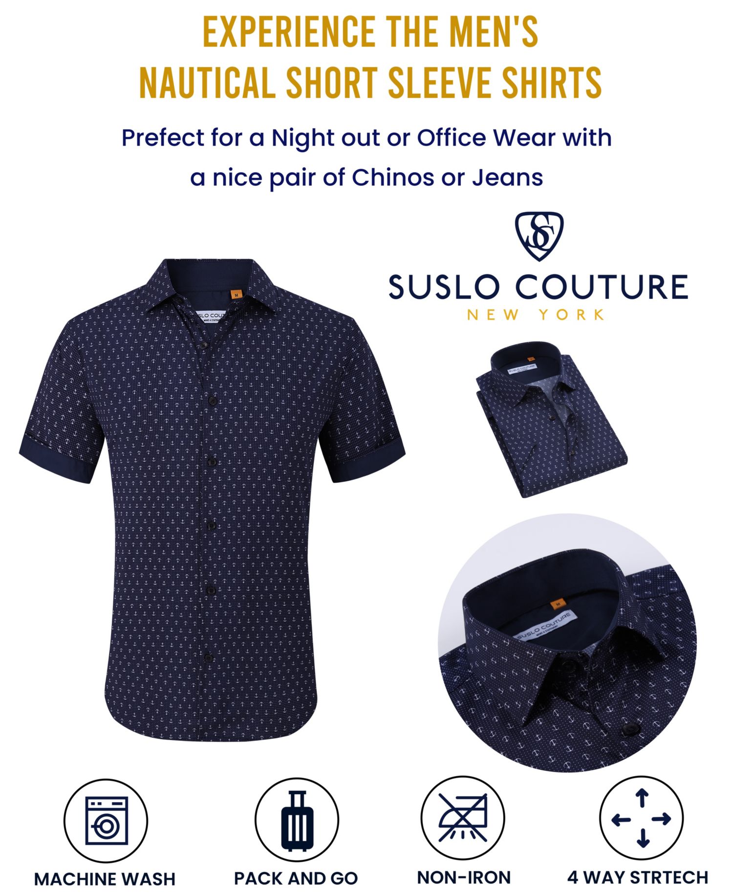 Men's Slim-Fit Geo-Print Performance Shirt