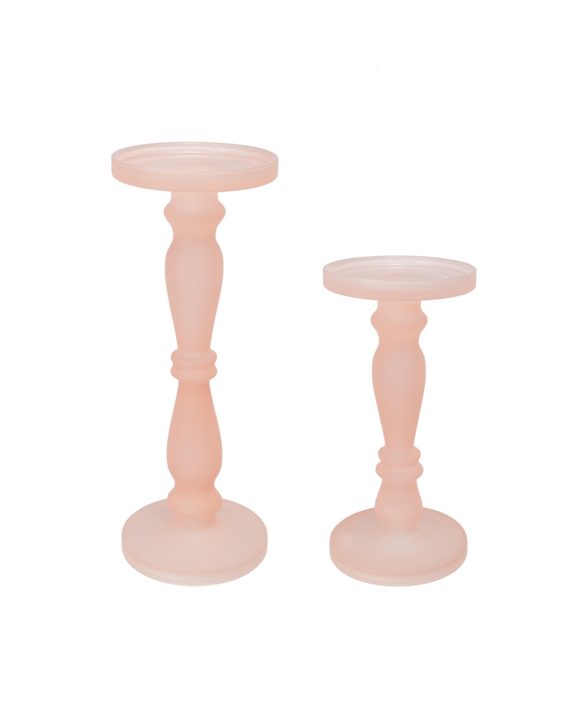 Ab Home Glass Pedestals, Set Of 2 In Frosted Blush
