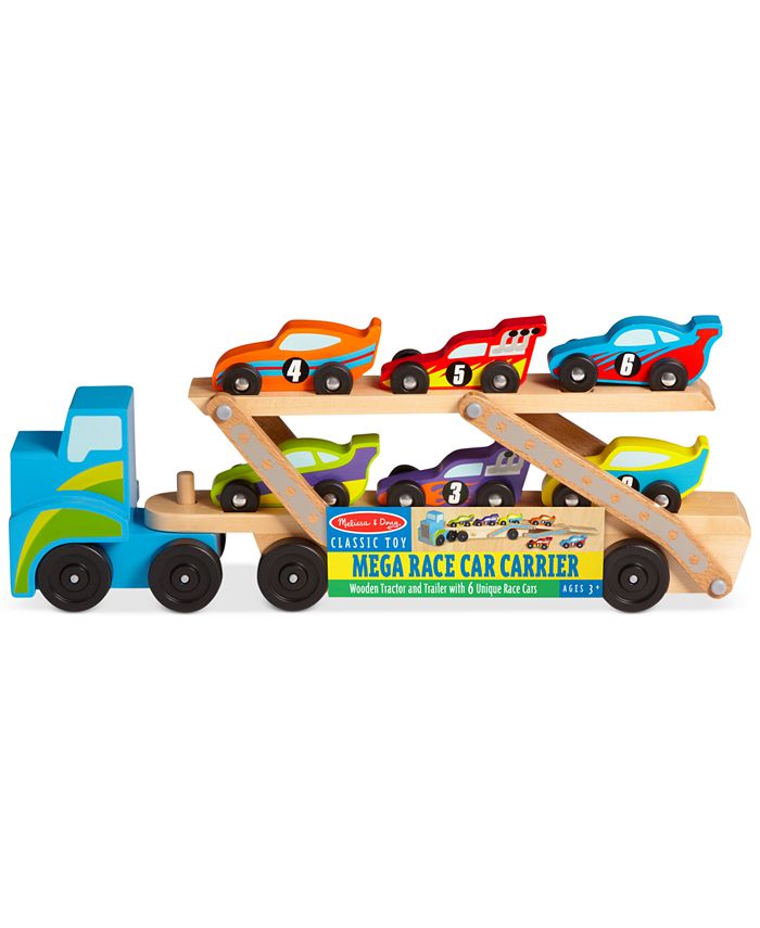 Melissa and Doug - Kids' Mega Race-Car Carrier Toy