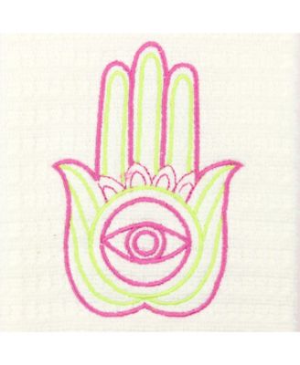 Set of 2 Kitchen Towels, "Luck" Designs to Choose From, One Embroidered Towel with Design and One Matching Solid Color Towel, 16 x 26 in., 100% Cotton