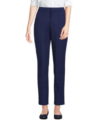 Women's High Rise Bi Stretch Pintuck Pencil Ankle Pants