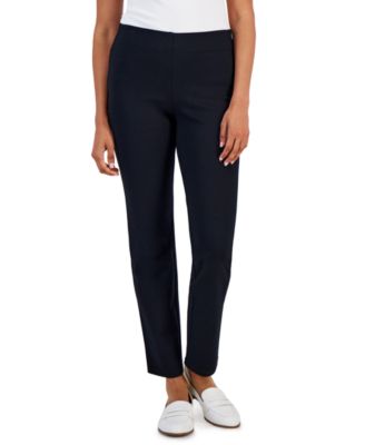 JM Collection - Women's Pont&eacute;-Knit Pull-On Ankle Pants