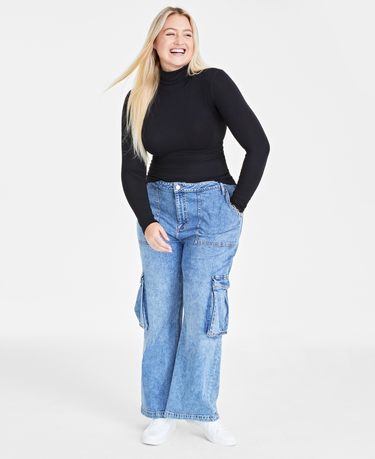 On 34th Women's Modal Long Sleeve Turtleneck, Created for Macy's - Deep Black