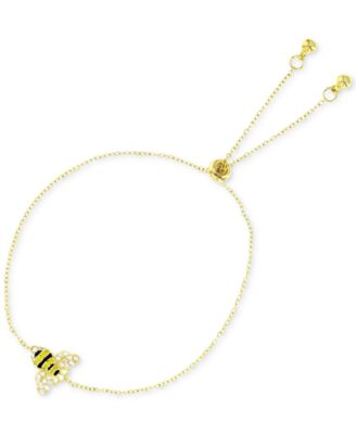 Macy's - Cubic Zirconia & Enamel Bee Bolo Bracelet