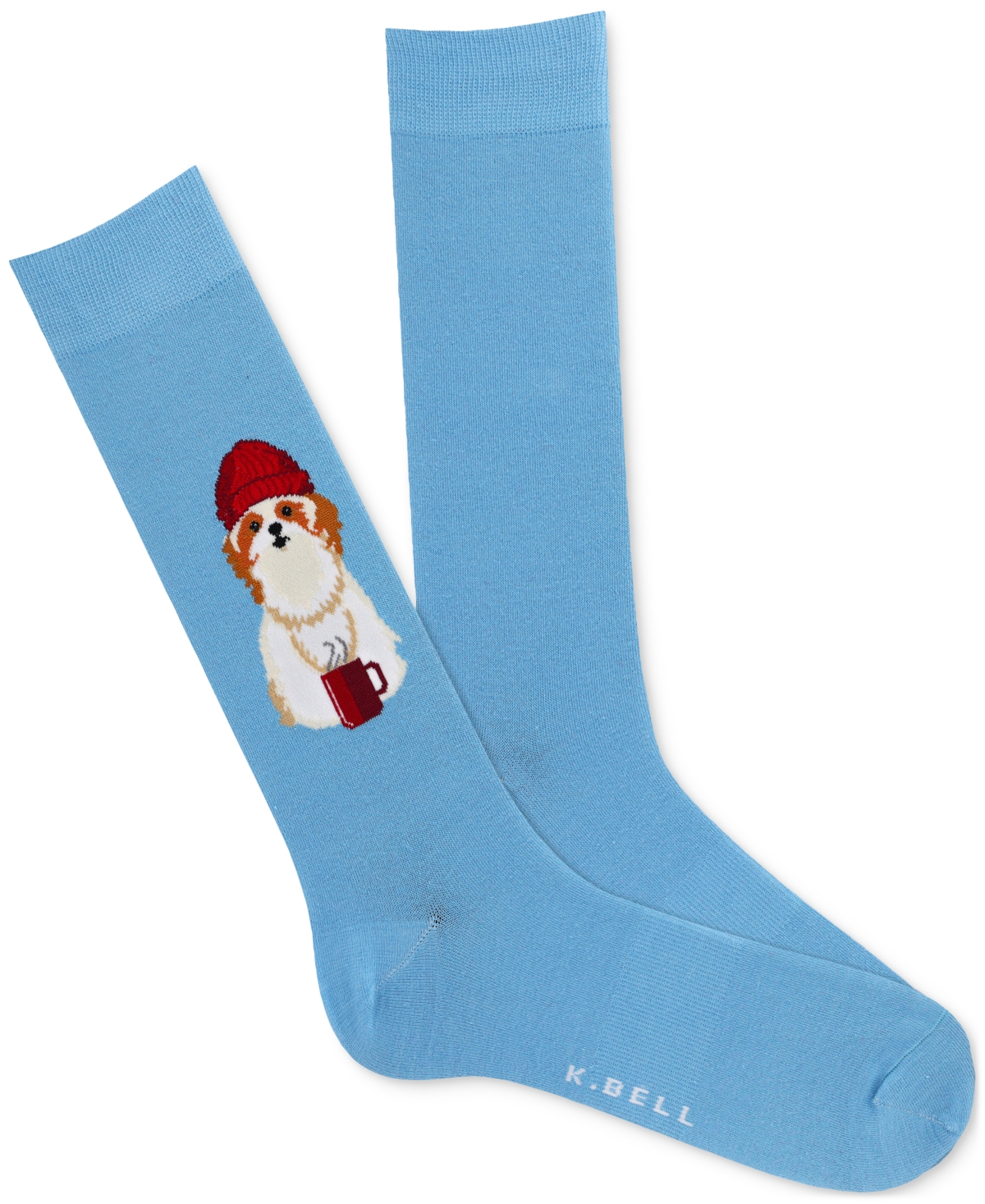 K. Bell Socks Men's Hipster Shih Tzu Crew Socks - Oxford