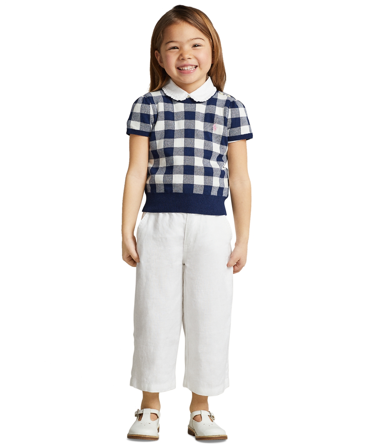 Polo Ralph Lauren Little Girls Wide-leg Pants In Deckwash White