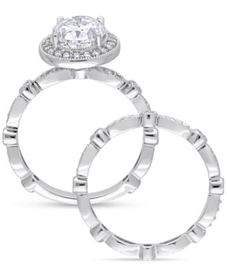 Moissanite Halo Bridal Set (2-1/2 ct. t.w.) in 10k White Gold