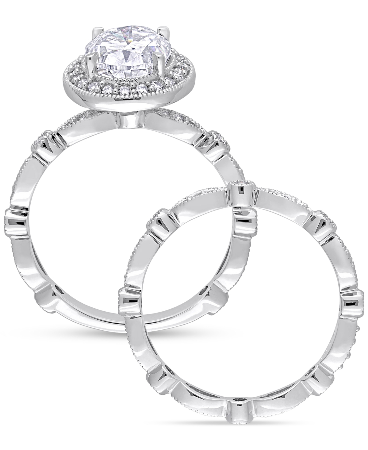 Halo Bridal Set (2-1/2 ct. t.w.) in 10k White Gold - Moissanite