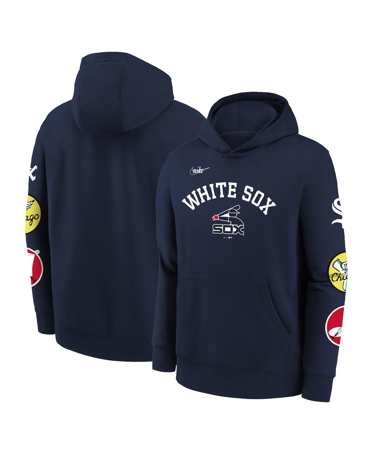 Nike Kids' Big Boys And Girls  Navy Chicago White Sox Rewind Lefty Pullover Hoodie
