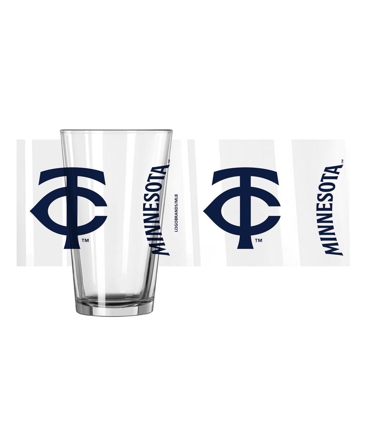Logo Brands Minnesota Twins 16 oz Team Wordmark Game Day Pint Glass In Clear