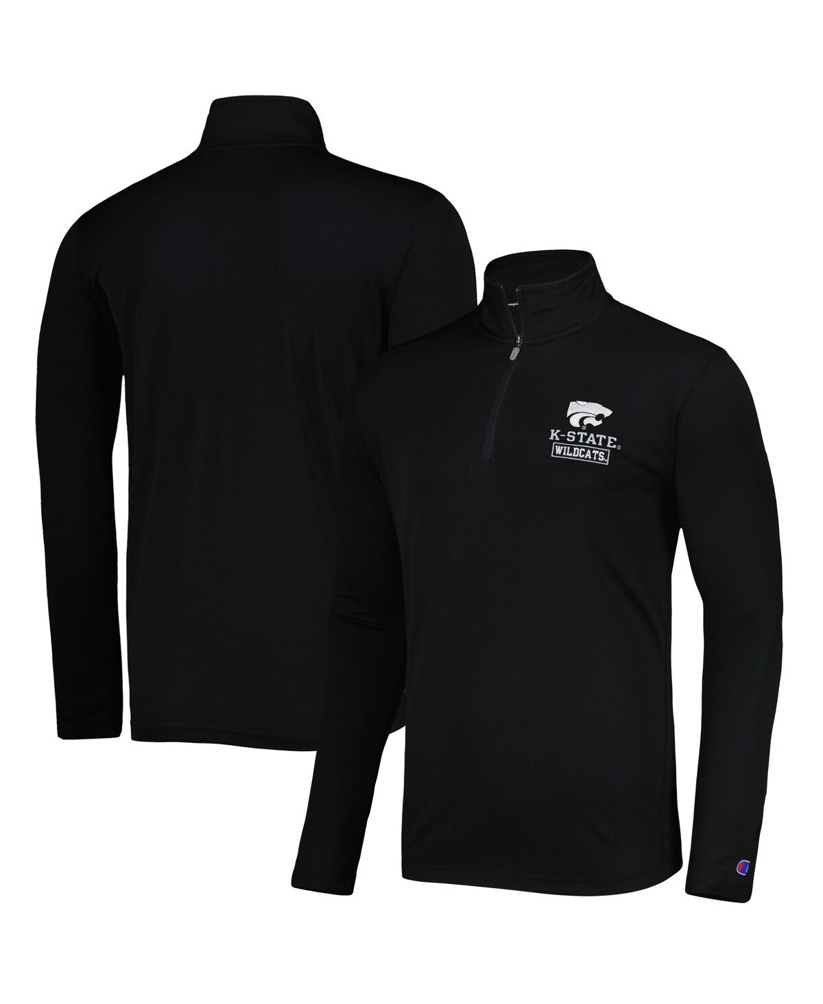 Champion Black Wyoming Cowboys Textured Quarter-zip Jacket In Black