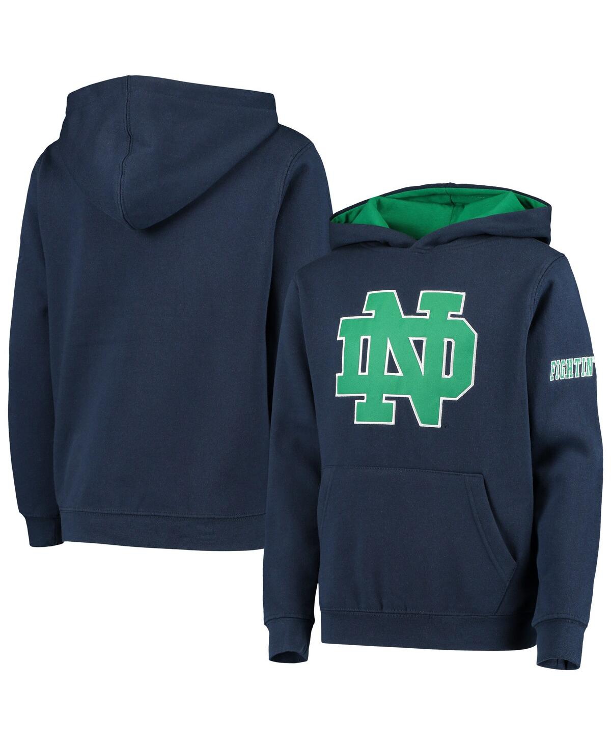 Stadium Athletic Big Boys And Girls  Navy Notre Dame Fighting Irish Big Logo Pullover Hoodie In Navy