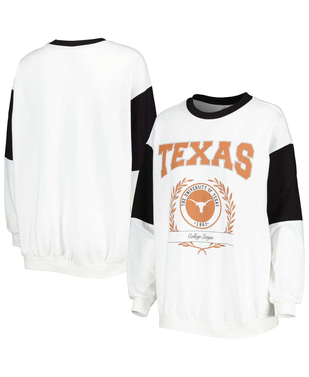 Shop Gameday Couture Women's  White Texas Longhorns It's A Vibe Dolman Pullover Sweatshirt