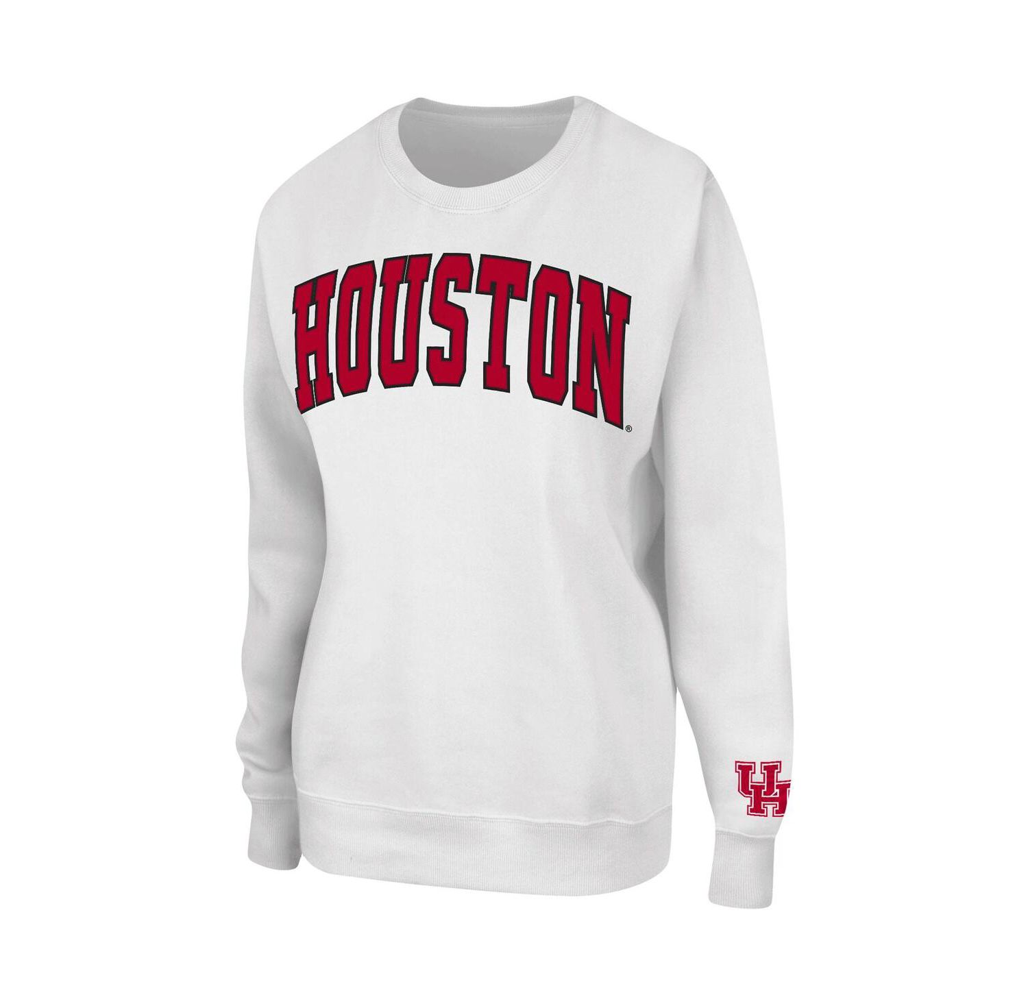 Women's White Houston Cougars Campanile Pullover Sweatshirt