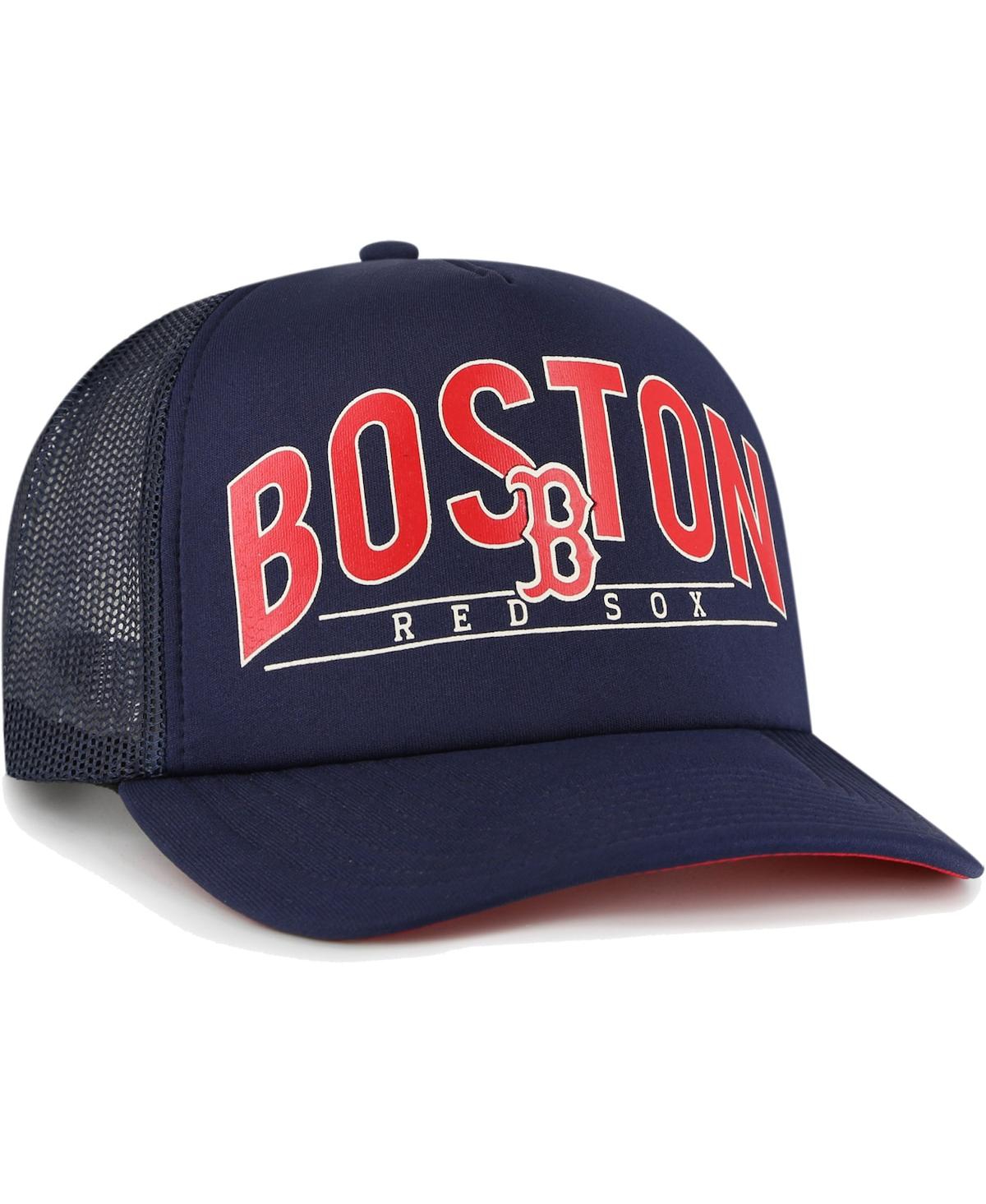 Men's '47 BrandBoston Red Sox Backhaul Foam Trucker Snapback Hat - Navy