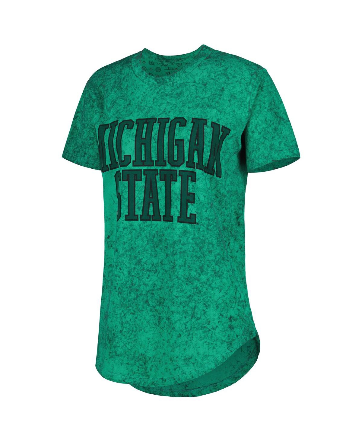 Shop Pressbox Women's  Green Michigan State Spartans Southlawn Sun-washed T-shirt