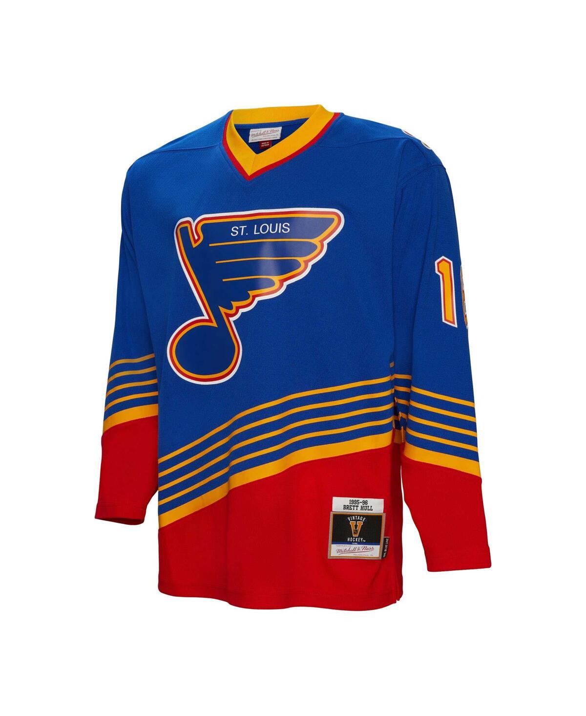 Men's Mitchell & Ness Brett HullSt. Louis Blues 1995Line Player Jersey - Blue