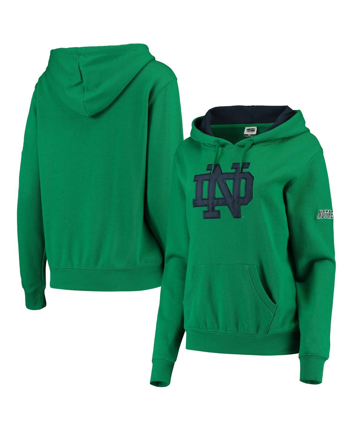 Women's Stadium Athletic Kelly Green Notre Dame Fighting Irish Big Logo Pullover Hoodie - Kelly Green