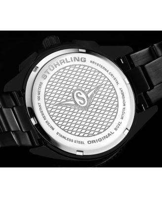 Men's Monaco Black Stainless Steel, Black Dial, 47mm Round Watch