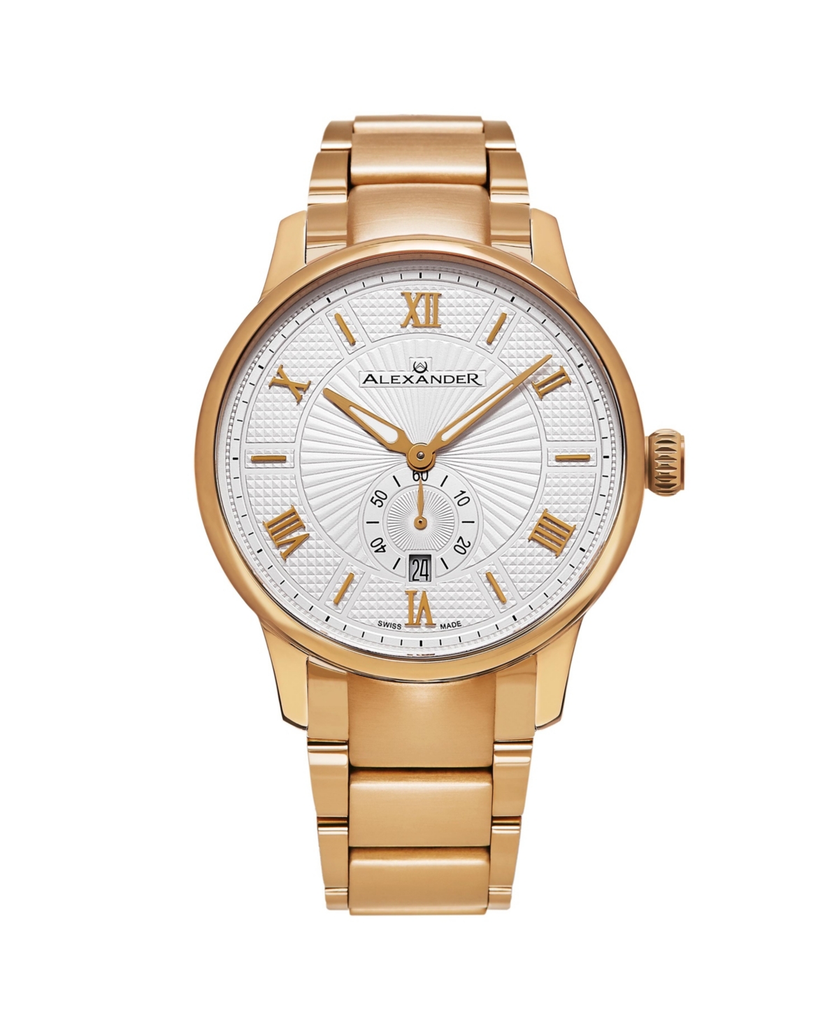 Men's Regalia Rose-Gold Stainless Steel , Silver-Tone Dial , 42mm Round Watch - Rose-gold