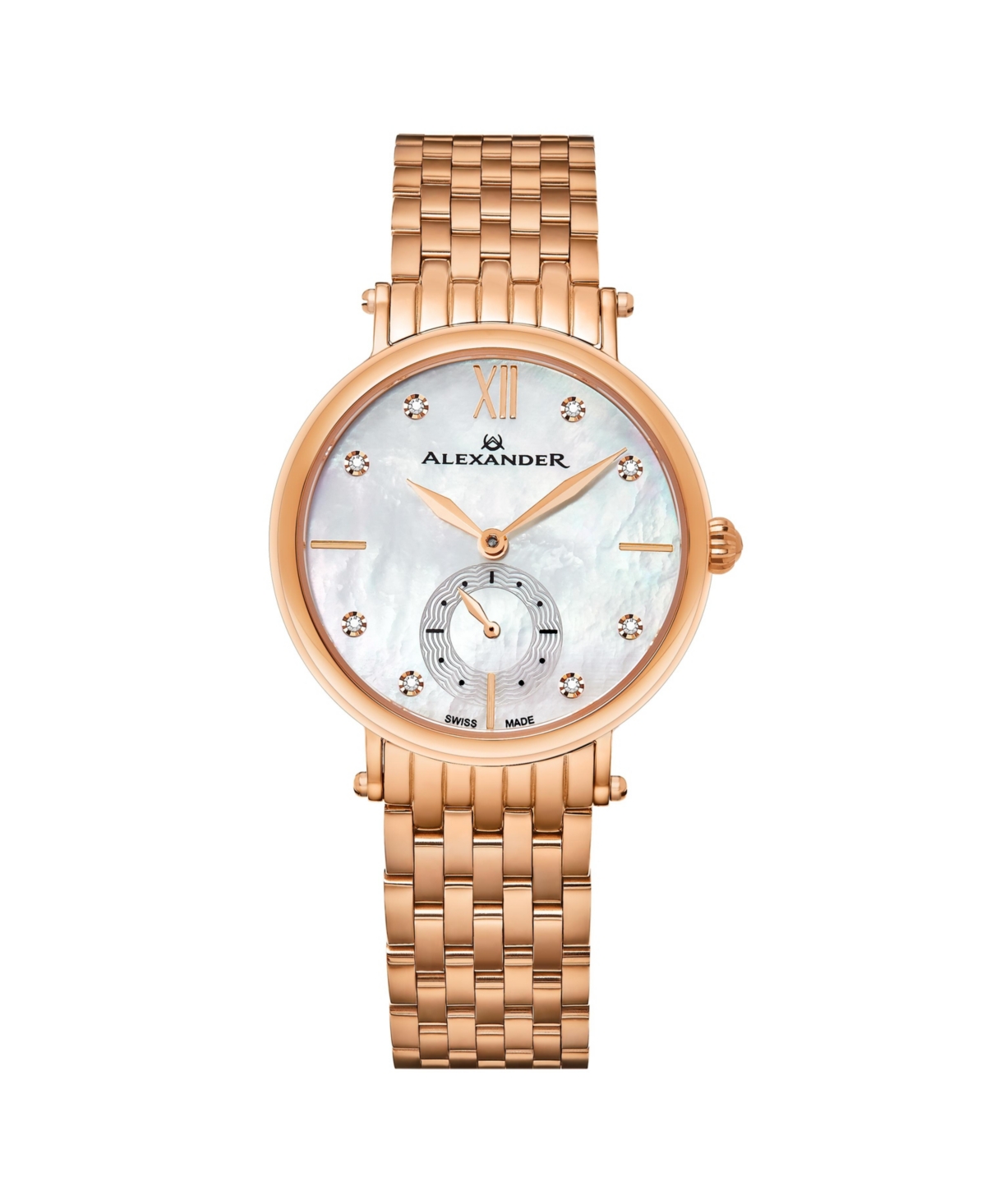 Women's Roxana Rose-Gold Stainless Steel , Mother of Pearl Dial , 34mm Round Watch - Rose-gold
