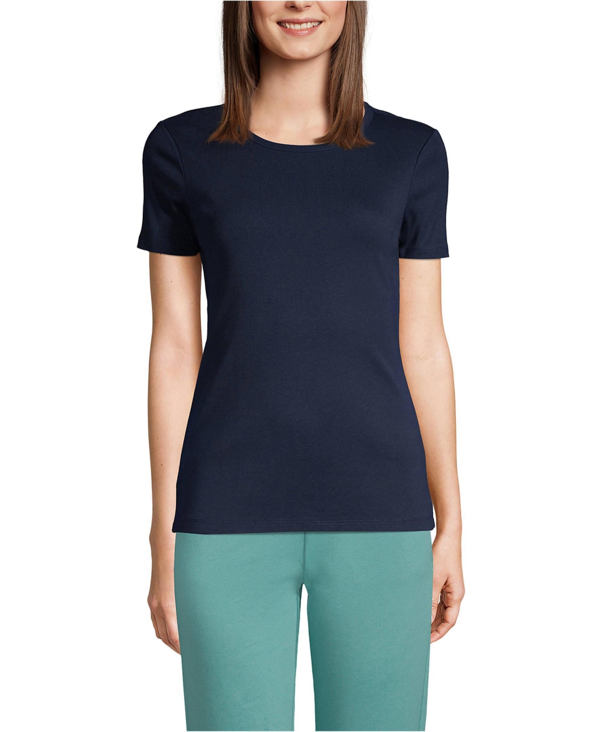 Lands' End Women's Petite Cotton Rib T-shirt