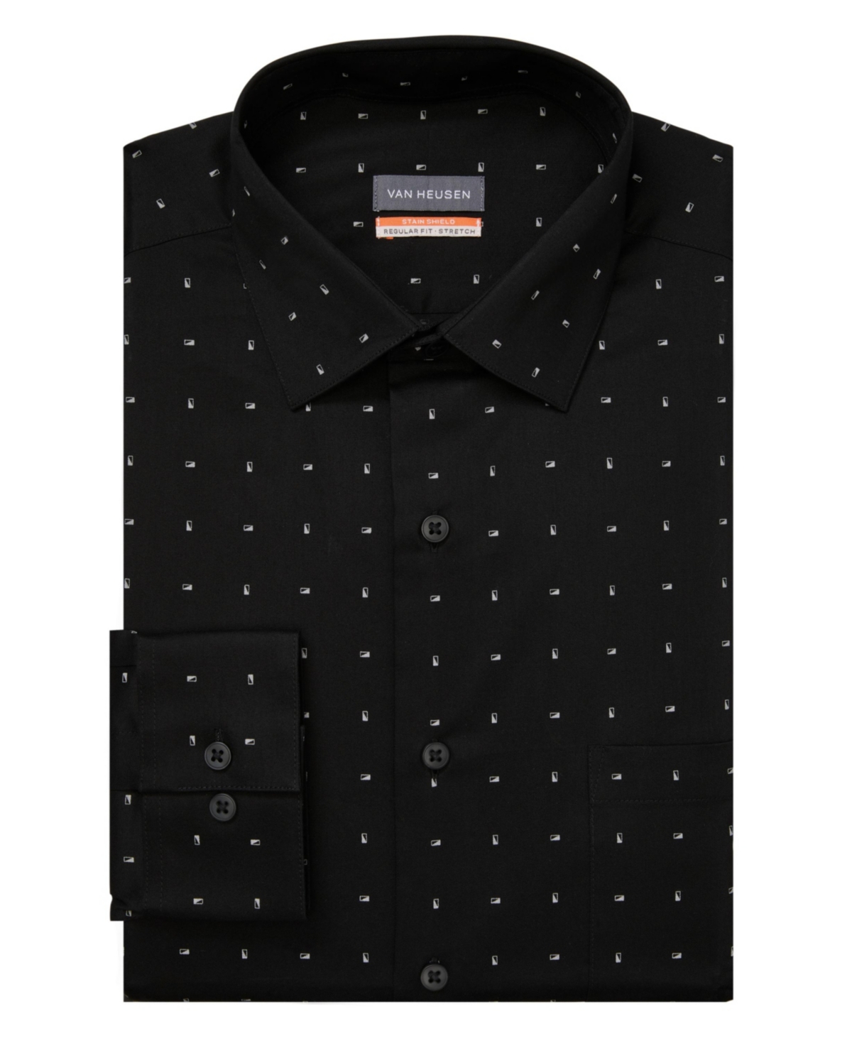 Van Heusen Men's Stain Shield Regular Fit Dress Shirt In Night Sky |  ModeSens