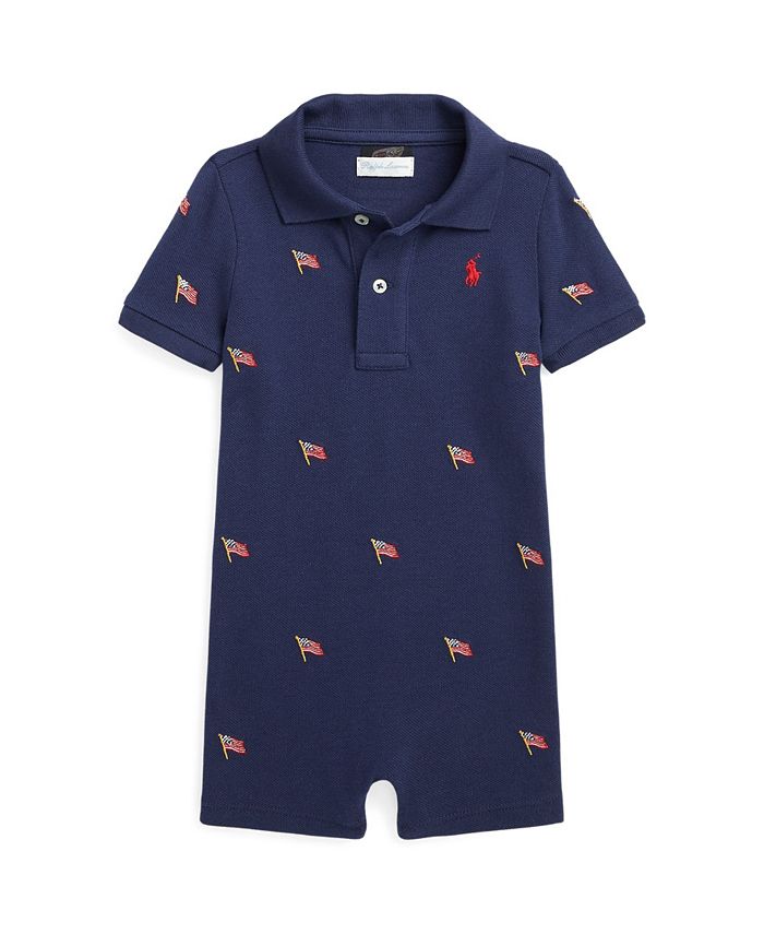 Cotton mesh outlet polo shortall