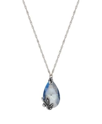 2028 Glass Teardrop Pendant Necklace - Blue 36$