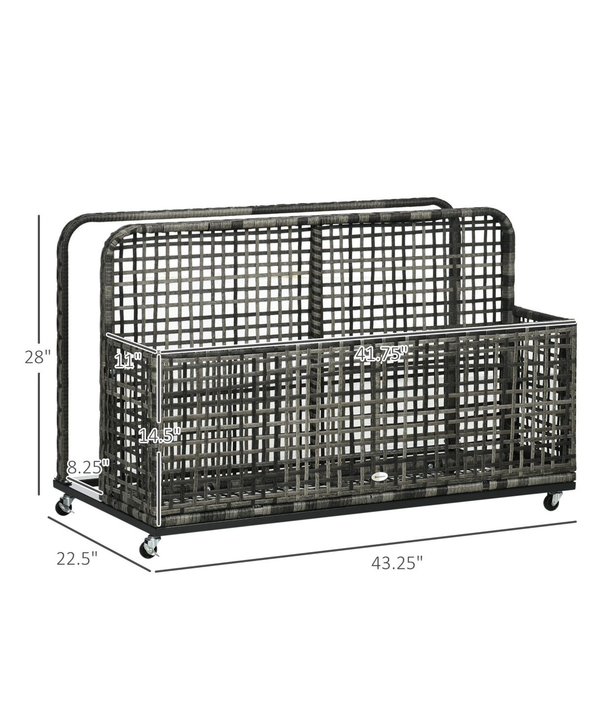 Outsunny Pool Float Storage with Wheels, Pool Caddy