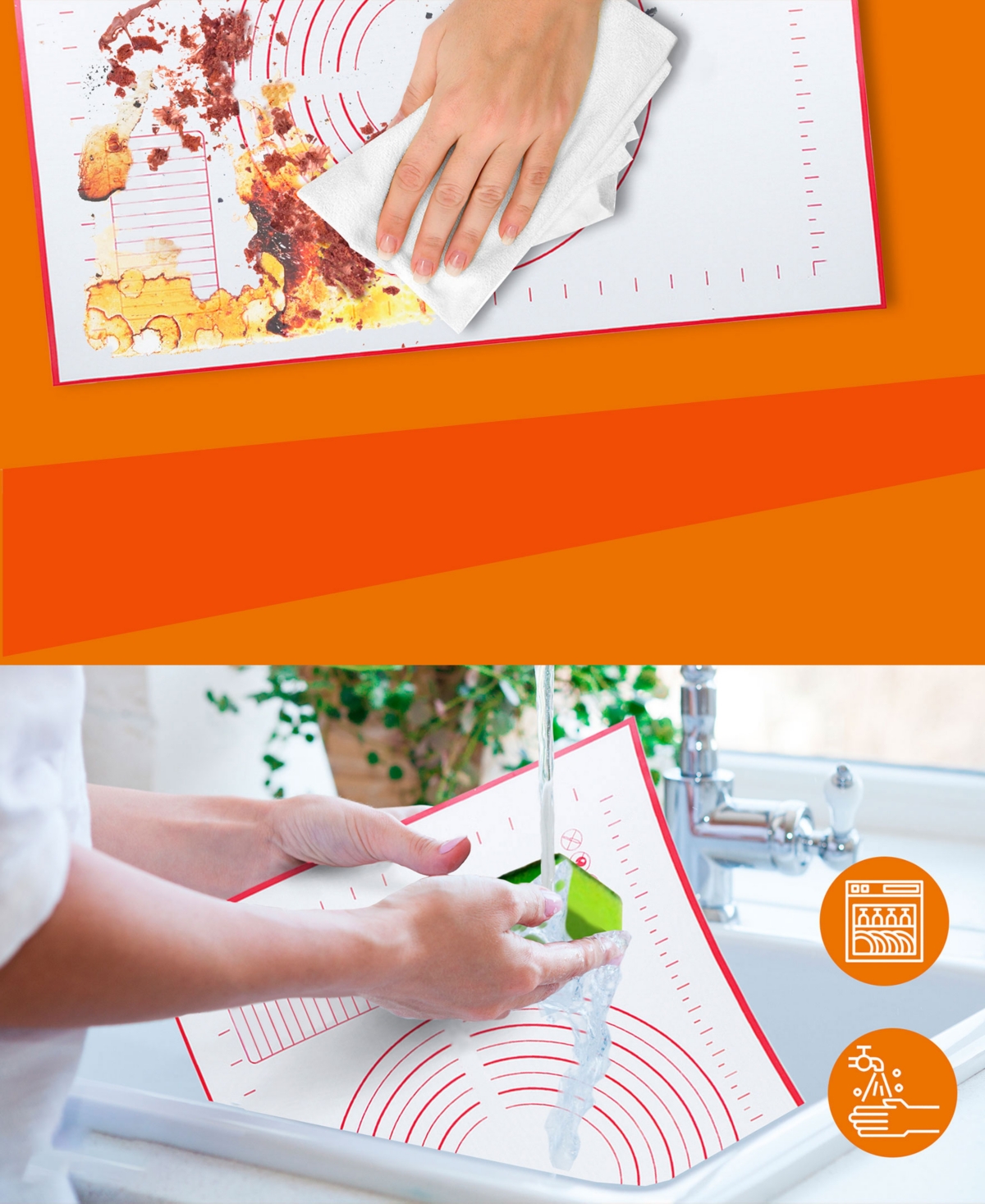 Cheer Collection 2 Pack Dough Pastry Baking Mat, 16" X 20" In White