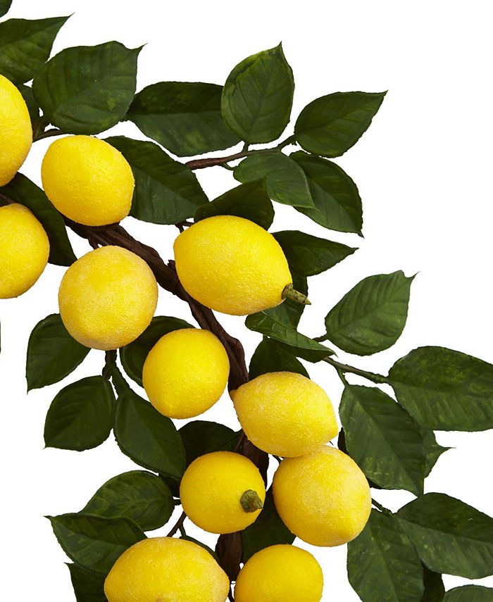 Nearly Natural 24" Artificial Lemon Wreath Macy's