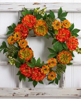 24'' Peony & Mum Wreath