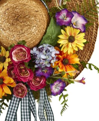 Mixed Flower Hat Wreath
