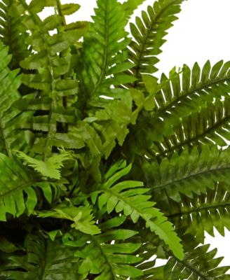 Boston Fern Artificial Plant in White Planter