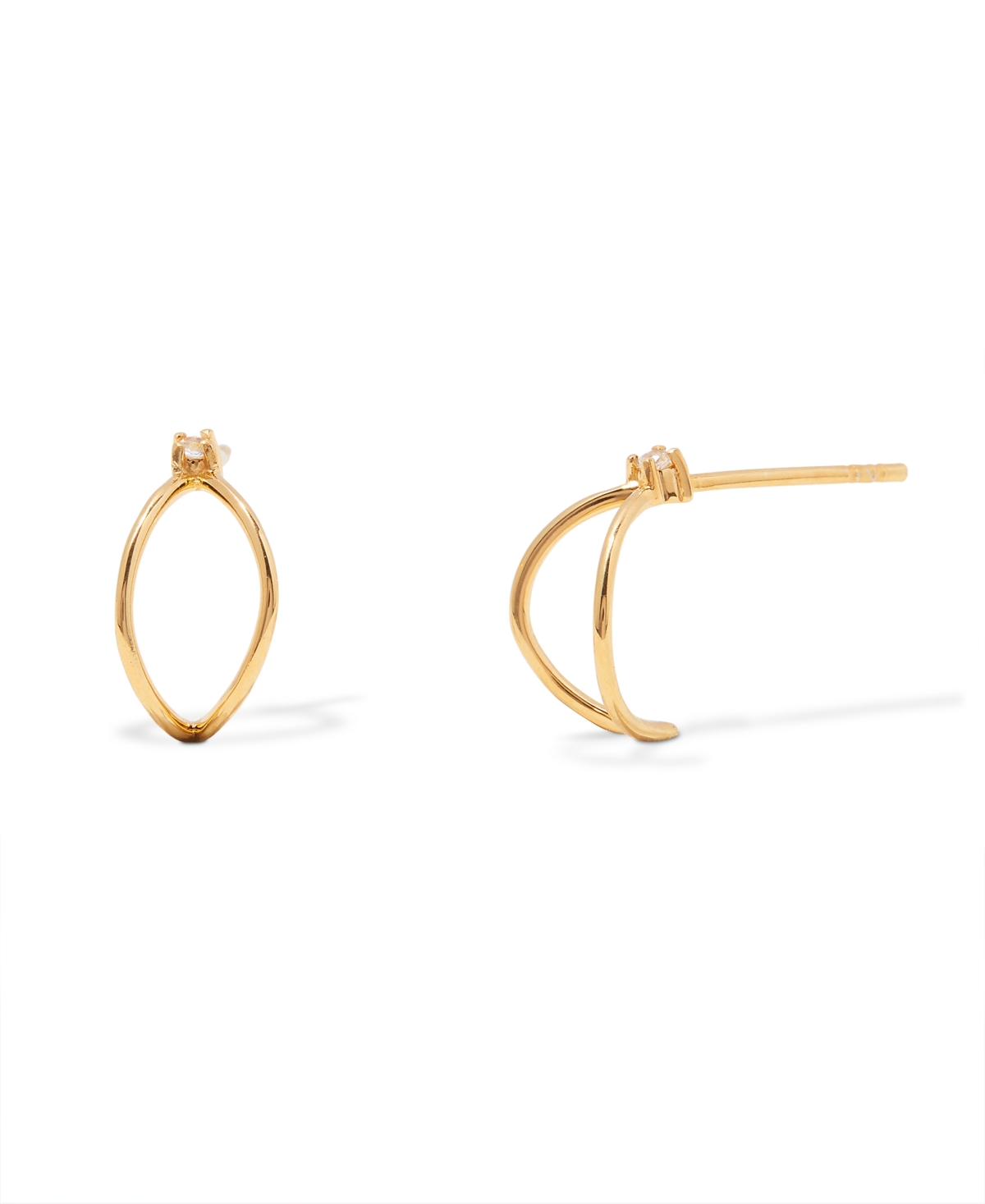 White Topaz 14K Gold-Plated Vermeil Tinsley Earrings - Gold
