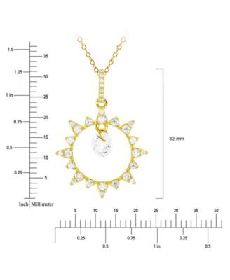 Cubic Zirconia Sunburst Orbital 18" Pendant Necklace