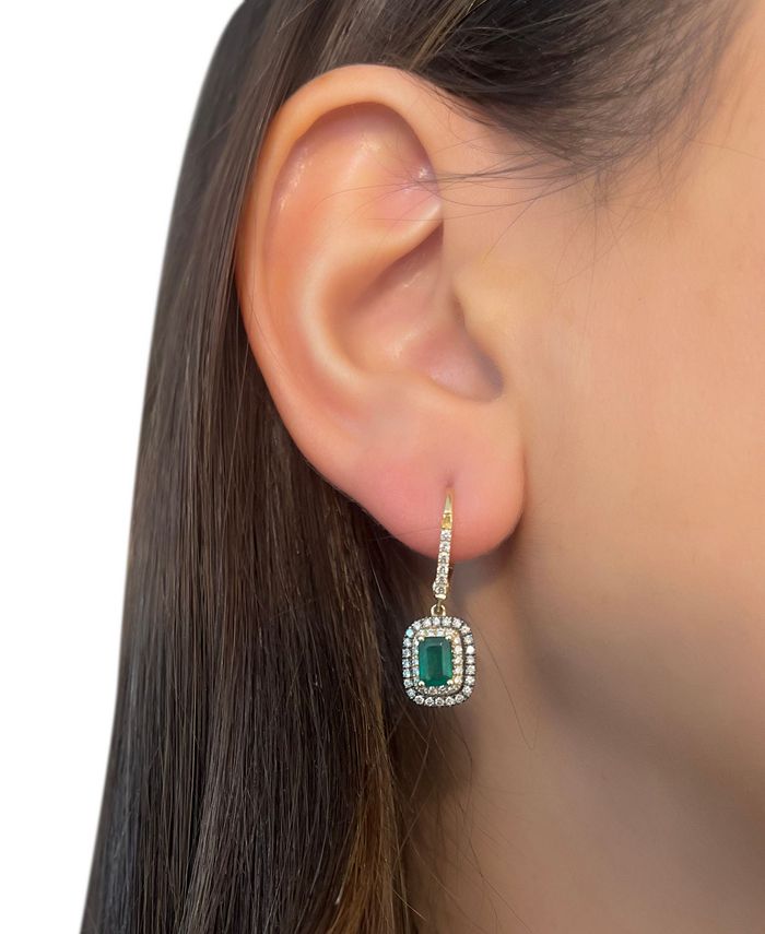 Le Vian - Costa Smeralda Emerald (3/4 ct. t.w.) & Diamond (5/8 ct. t.w.) Drop Earrings in 14k Gold