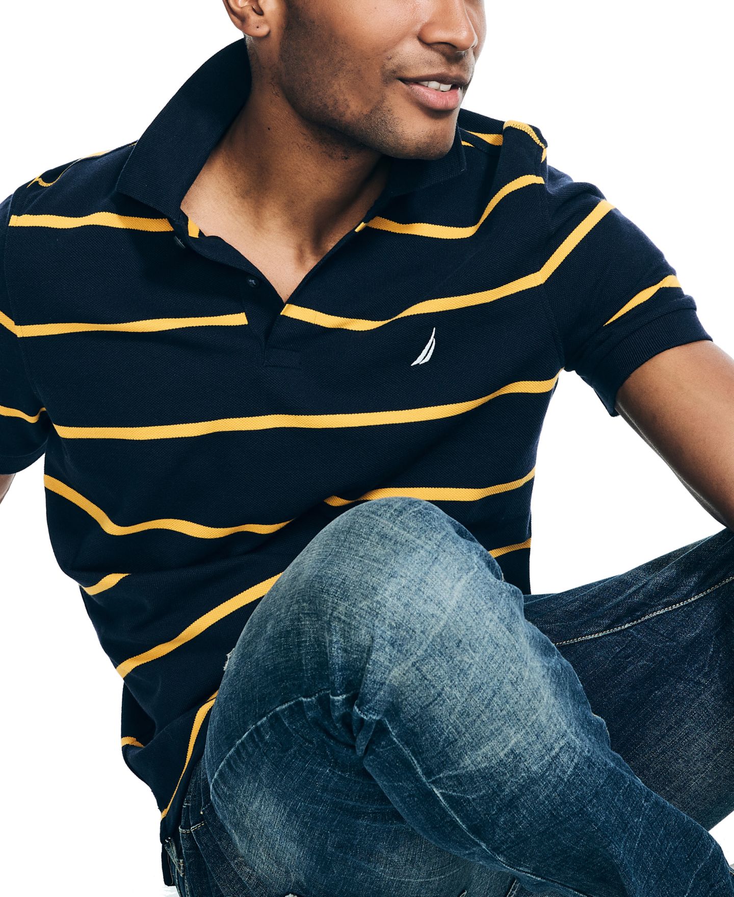 Мужской топ Nautica Deck Polo Collection, цвет: Глубокий меланжевый — фото 3