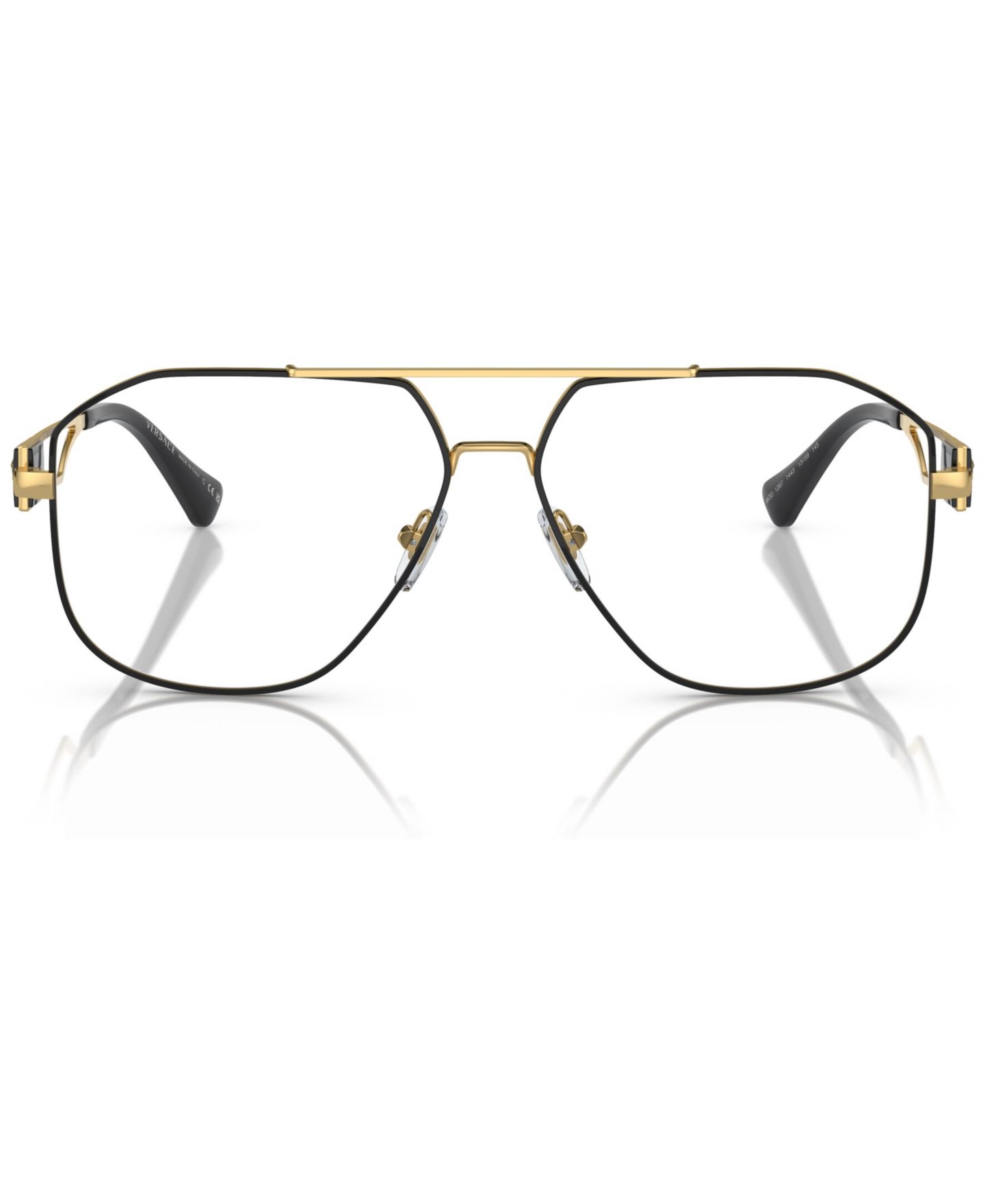 Мужские очки Versace Man Pilot/Aviator Metal VE1287 Eyeglasses, цвет: Чёрный / Золотой — фото 3