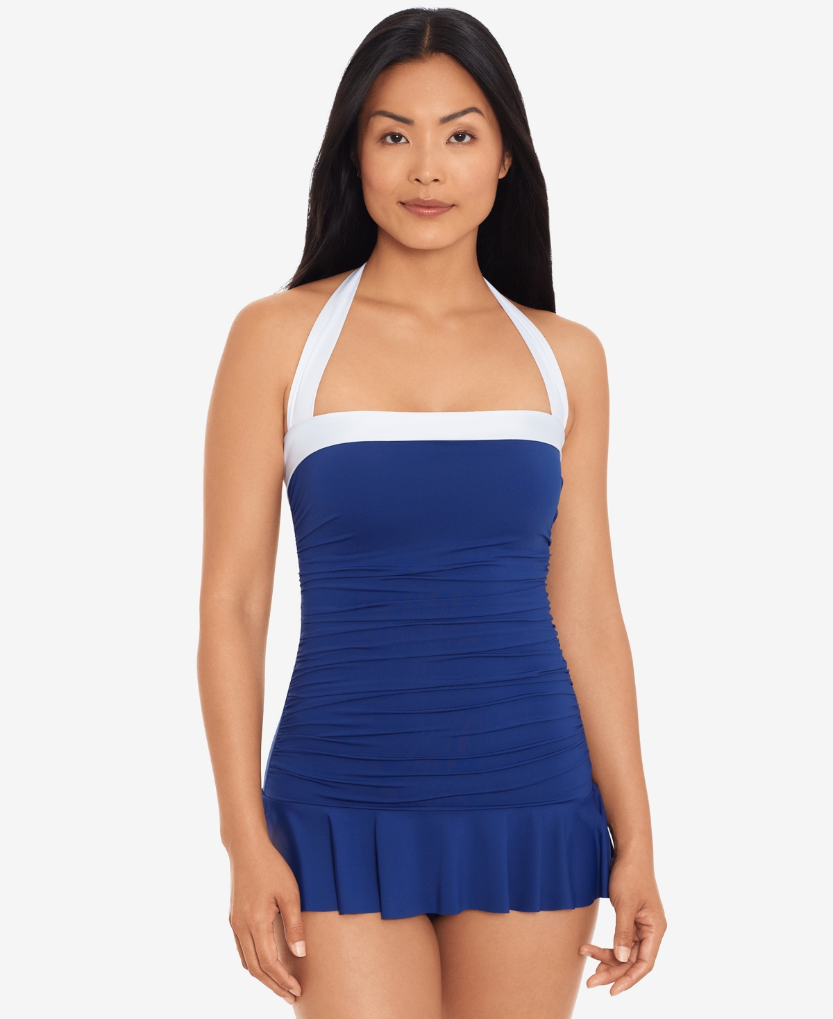 Lauren Ralph Lauren Lauren By Ralph Lauren Bel Air Skirted One-piece Swimsuit In Sapphire