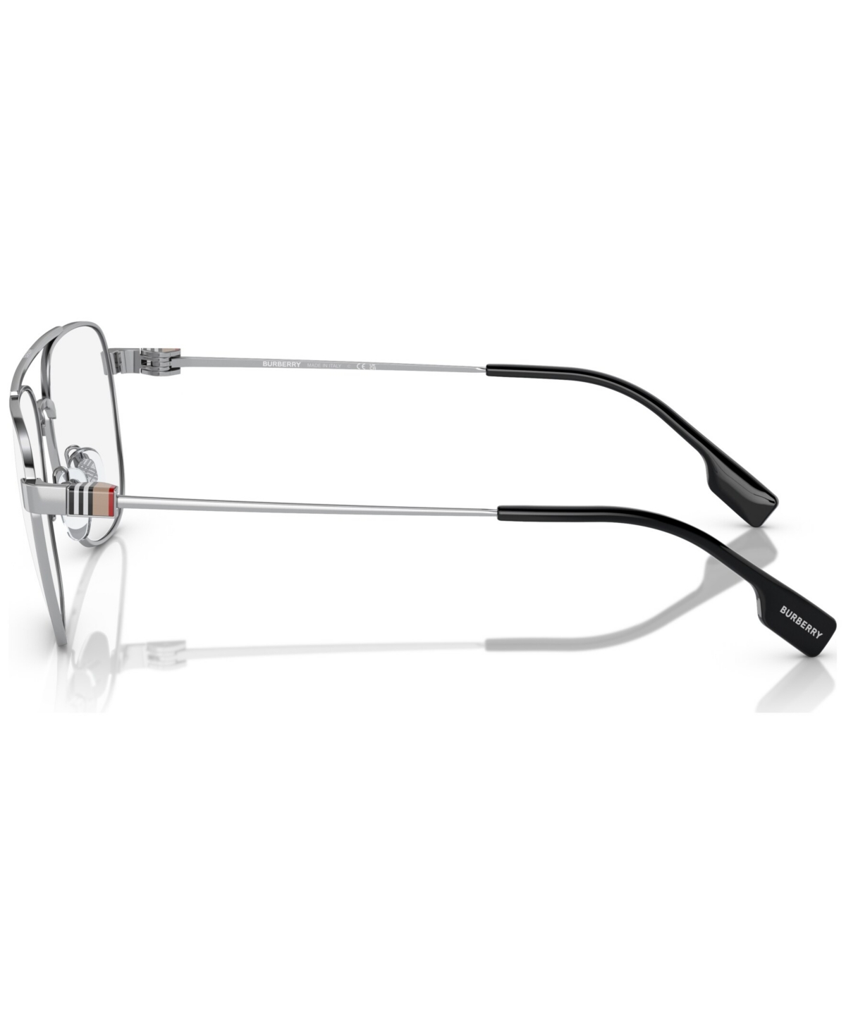 Shop Burberry Men's Square Eyeglasses, Be1377 55 In Silver-tone