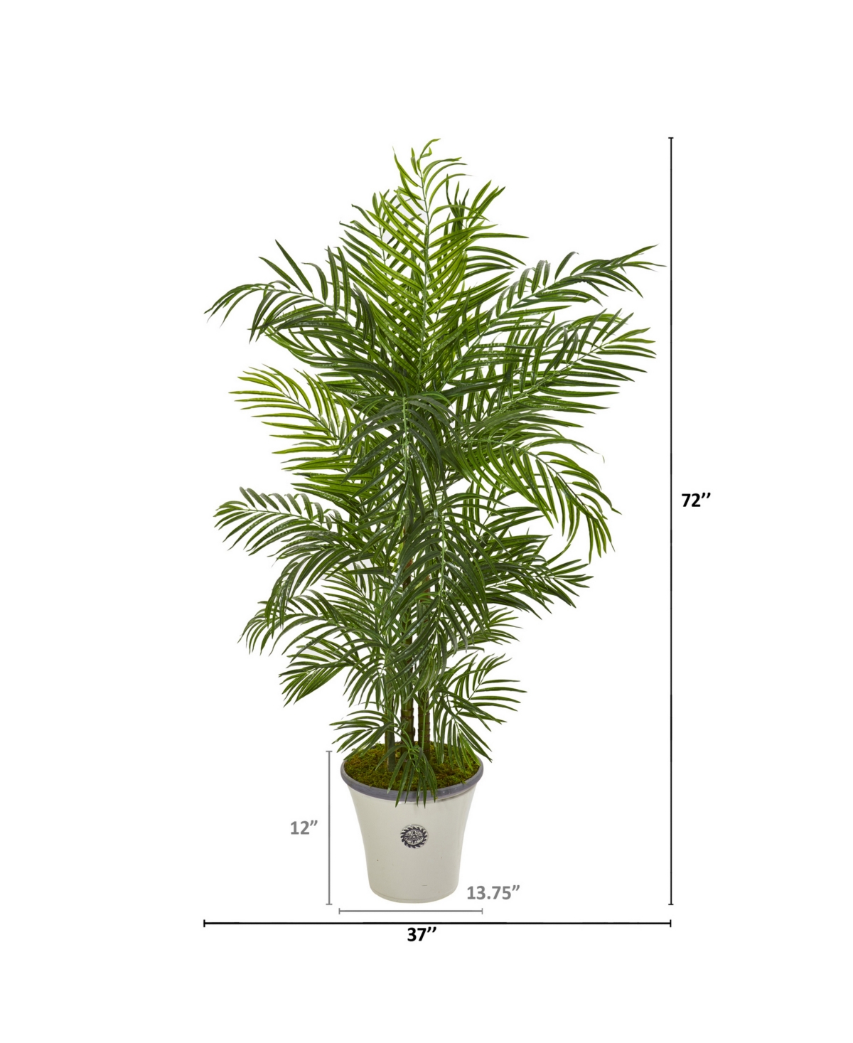 Nearly Natural Areca Palm Artificial Tree in Planter Uv Resistant Indoor/Outdoor