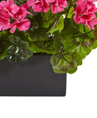 Geranium Silk Plant in Rectangular Planter, UV Resistant